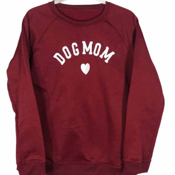 No Brand Tops - NEW Dog Mom Sweatshirt Size Large Burgundy Red